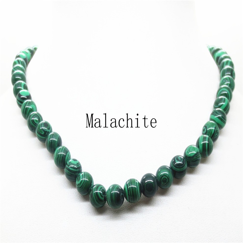 Natural stone necklace round beads Agate Crystal Semi precious stone Pendant Necklace jewelry for women & MenFashion Christmas