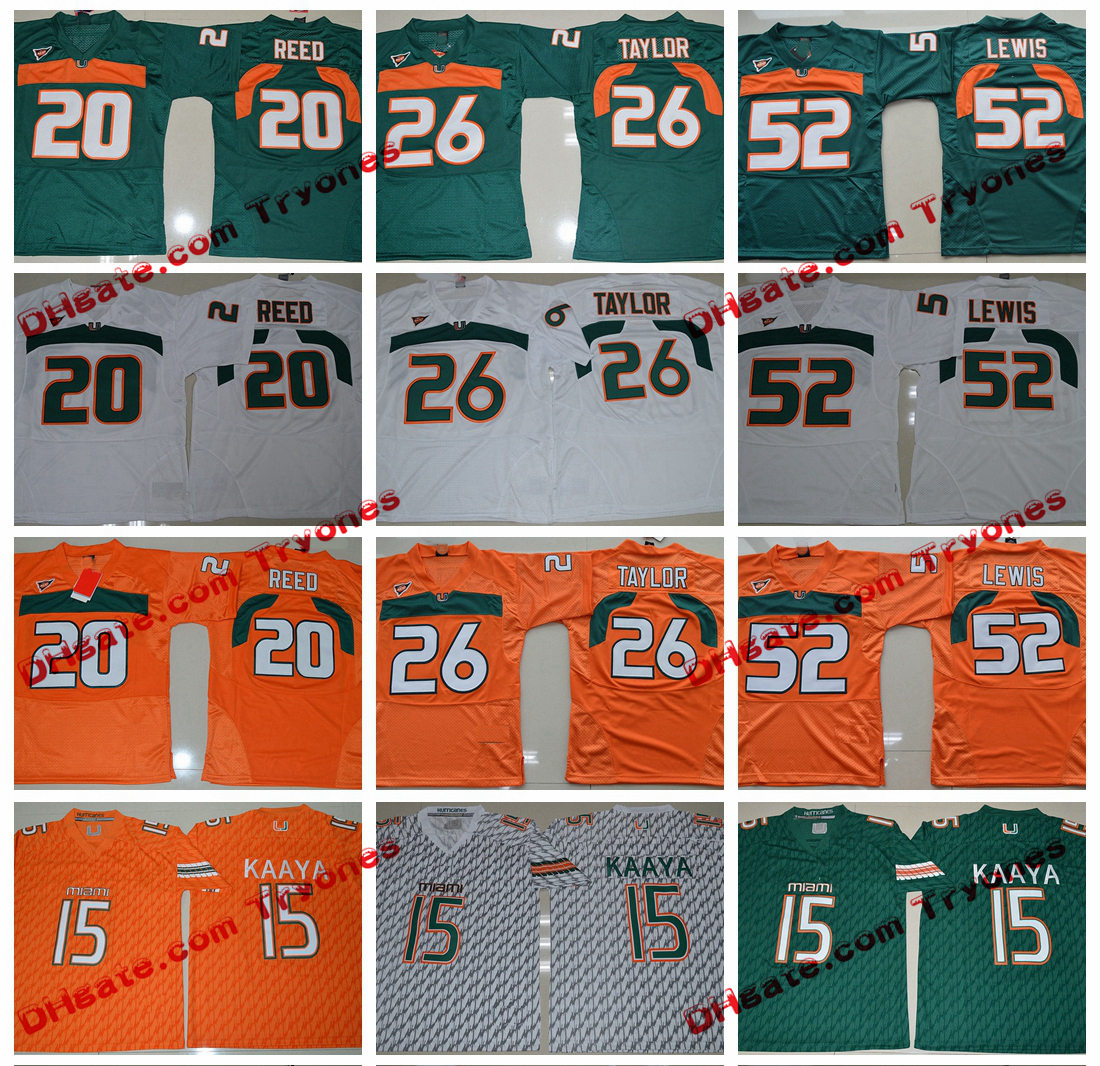 2017 Miami Hurricanes College Jerseys 15 Brad Kaaya 26 Sean Taylor 52 Ray Lewis 20 Ed Reed Stitched Jersey, Green 52
2017 Miami Hurricanes College Jerseys 15 Brad Kaaya 26 Sean Taylor 52 Ray Lewis 20 Ed Reed Stitched Jersey, Green 52