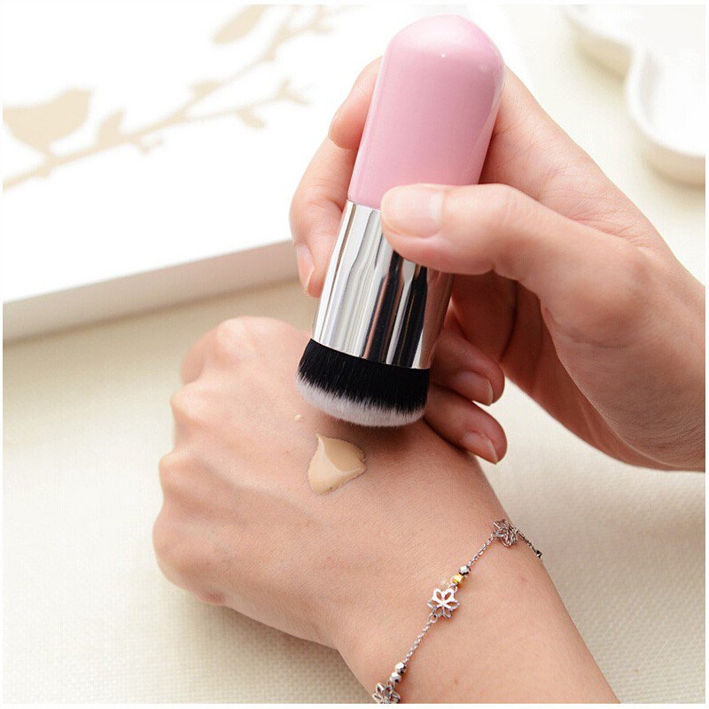 Professional Liquid Foundation Brush Wood Handle Beauty Kabuki Brush Flat Synthetic Hair Makeup Brushes Free Shipping