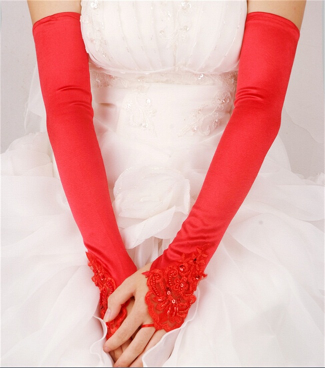 Fingerless Long Bridal Gloves 2017 New Wedding Gloves with Lace Appliqued for Wedding Dress Elegant White/Ivory/Black Wedding Accessories