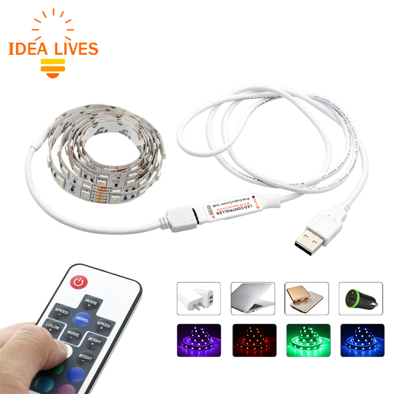 USB 5V RGB LED Strip 5050 60LEDs/m TV Background Lighting with 17Key RF Controller 50cm / 1m / 2m Set
USB 5V RGB LED Strip 5050 60LEDs/m TV Background Lighting with 17Key RF Controller 50cm / 1m / 2m Set