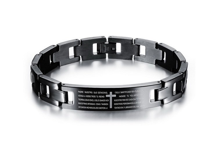 Health Energy Bracelet Bangle Men English Bible Titanium Stainless Steel Cross Letter Prayer Bracelets for Man Black Jewelry
Health Energy Bracelet Bangle Men English Bible Titanium Stainless Steel Cross Letter Prayer Bracelets for Man Black Jewelry