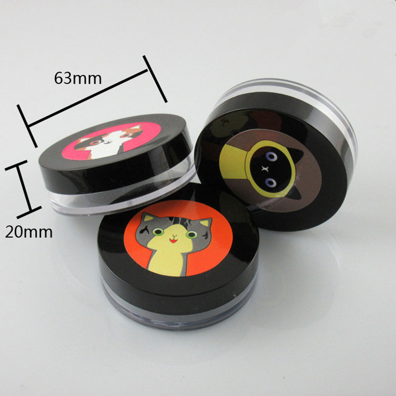 8g cat pattern empty loose powder jar with sifter cap Cosmetic plastic powder compact Makeup case subpackage Box F20172250
8g cat pattern empty loose powder jar with sifter cap Cosmetic plastic powder compact Makeup case subpackage Box F20172250