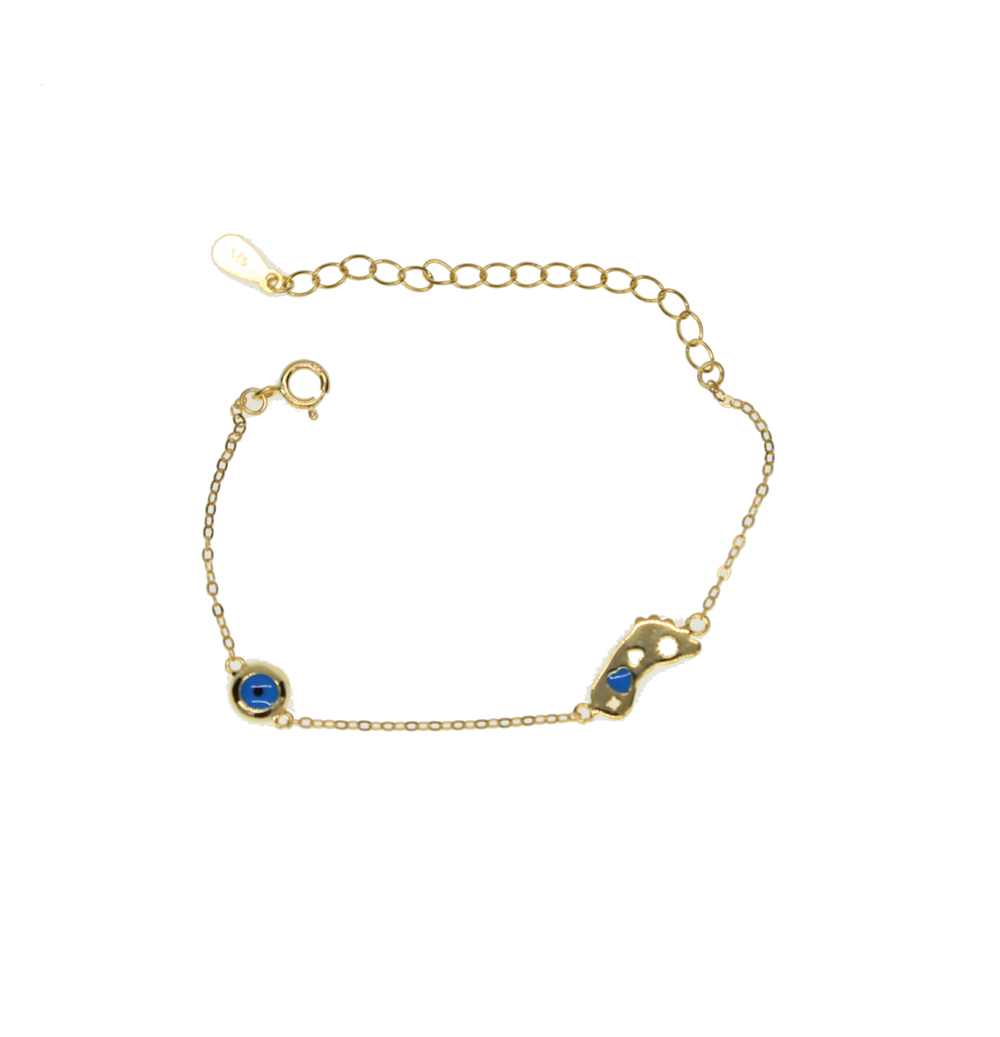 925 silver baby bracelet with foot eye charm connector charm bracelet jewelry for birthday gift family love jewelry with real silver