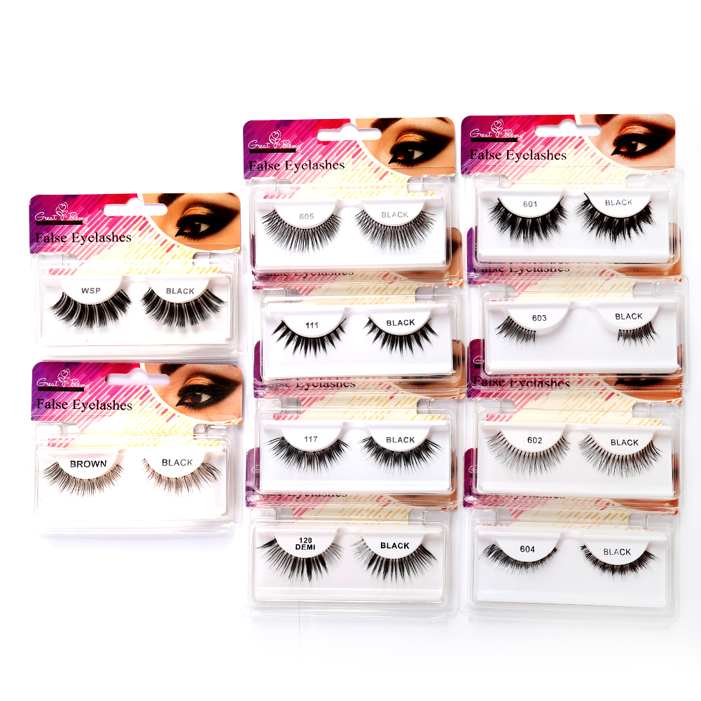 greatremy 10 pairs separate package handmade eyelashes lightweight and comfortable reusable black and brown travel false eyelashes