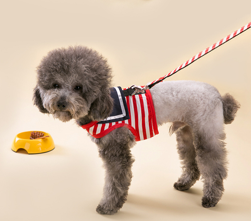 Hot sale dog traction rope chest strap Navy style sailor vest dog chain Teddy small dog rope pet supplies