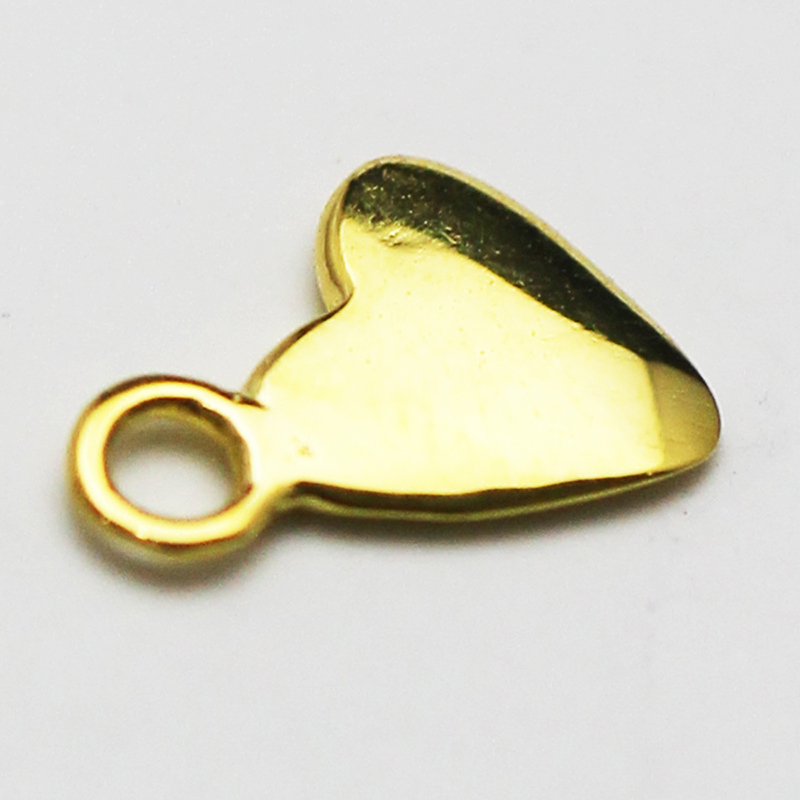 Beadsnice Solid 925 Sterling Silver Pendant Jewellery disc heart stamp 9X8x1mm Women Necklace with Pendants Charm ID30482