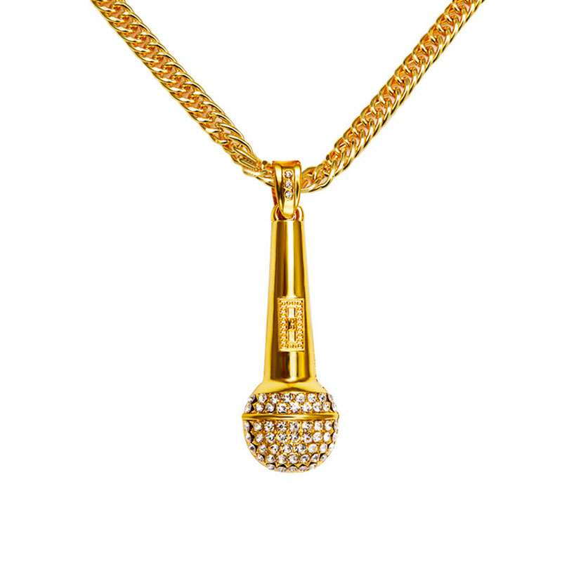 Men Necklace Music Microphone Pendant Hip Hop Jewelry Gold Silver Color Rock Hiphop Chain free shipping
Men Necklace Music Microphone Pendant Hip Hop Jewelry Gold Silver Color Rock Hiphop Chain free shipping
