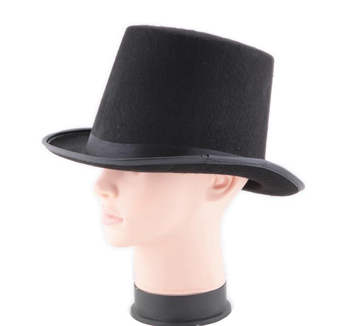 Black Satin Felt top hat magician gentleman adult 20039S costume tuxedo victorian cap Halloween Christmas party Fancy Dress Top1604852