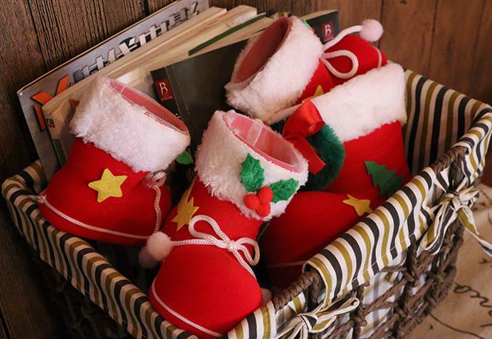 Christmas Gift Bag Elf Spirit Candy Boot Shoes Stocking Holders XMAS Party Decoration drawstring Filler Bags Pen Holder holiday favor S M L