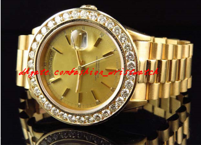 Top Quality Luxury Watches Wristwatch 18038 18k Yellow Gold Diamond Watch Automatic Mechanical Movement Mens Men's Watch Watches
Top Quality Luxury Watches Wristwatch 18038 18k Yellow Gold Diamond Watch Automatic Mechanical Movement Mens Men's Watch Watches
