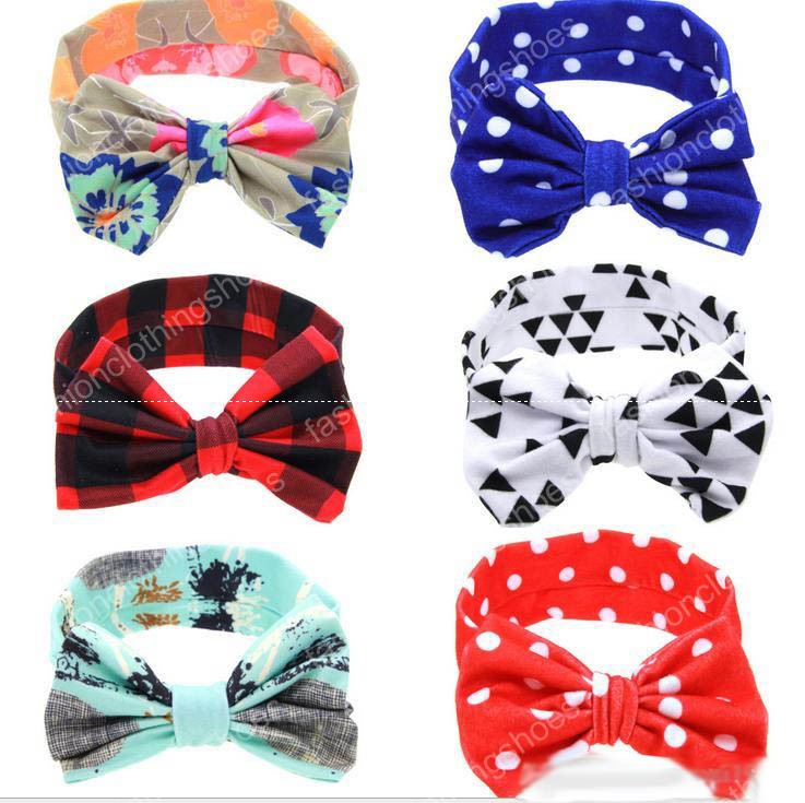 Newborn Flowers Print Floral Butterfly Bow Elastic Hair band Girls Turban Knot Headbands Children girls Headwear Baby Hair Accessories
