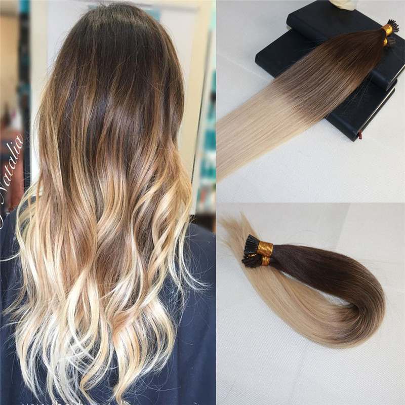 100% Virgin Brazilian Human Hair I-Tip Prebonded Hair Extensions Double Drawn Keratin Stick Fusion Remy Hair Extensions I Tip