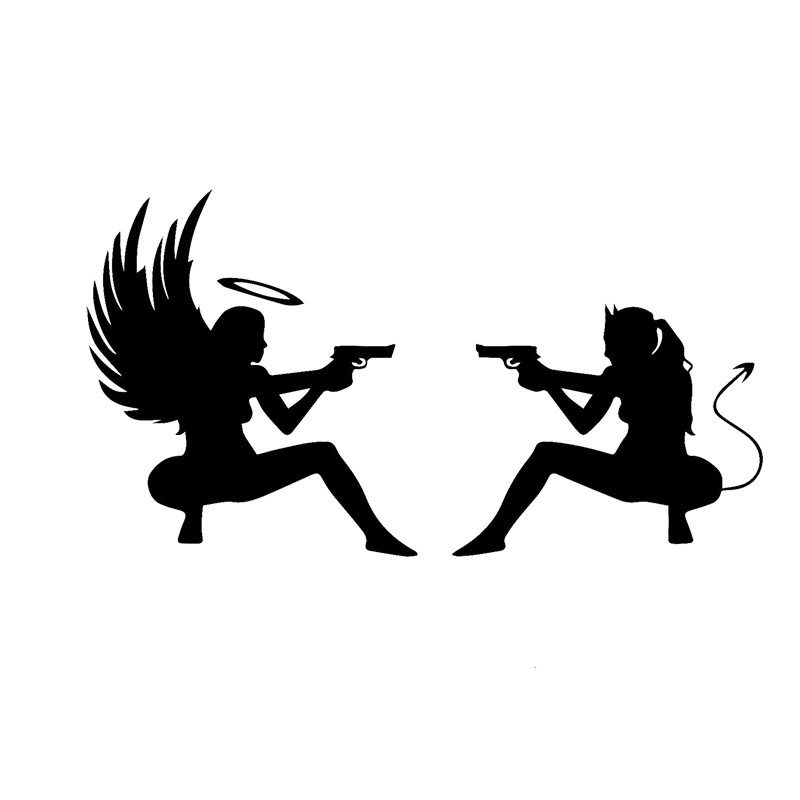 Hot Sale Car Stying Sexy Devil Angel Car Stickers With Pistol Personalized Custom Vinyl Decals Jdm, Color
Hot Sale Car Stying Sexy Devil Angel Car Stickers With Pistol Personalized Custom Vinyl Decals Jdm, Color