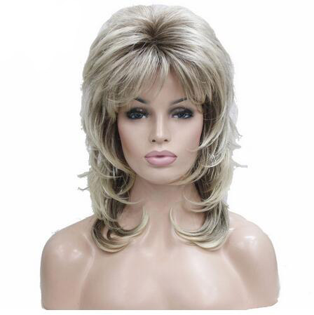 16 inch Lady Women Blonde With Dark Root Medium Length Cascaded Layers Synthetic Hair Full Wig, Ombre color
16 inch Lady Women Blonde With Dark Root Medium Length Cascaded Layers Synthetic Hair Full Wig, Ombre color