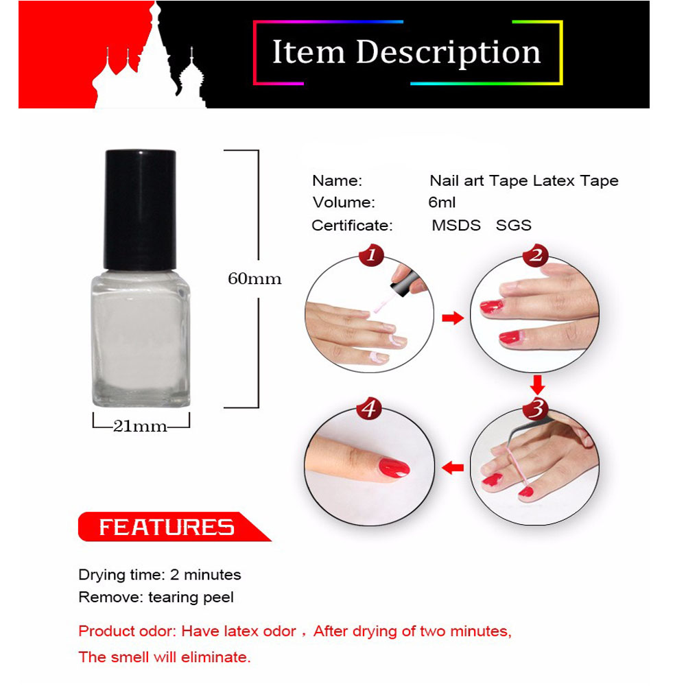 Peel Off Liquid Tape From Nail Polish Protection Finger Skin Cream White Latex Protected Glue Easy Clean Tape Cream Nail Polish