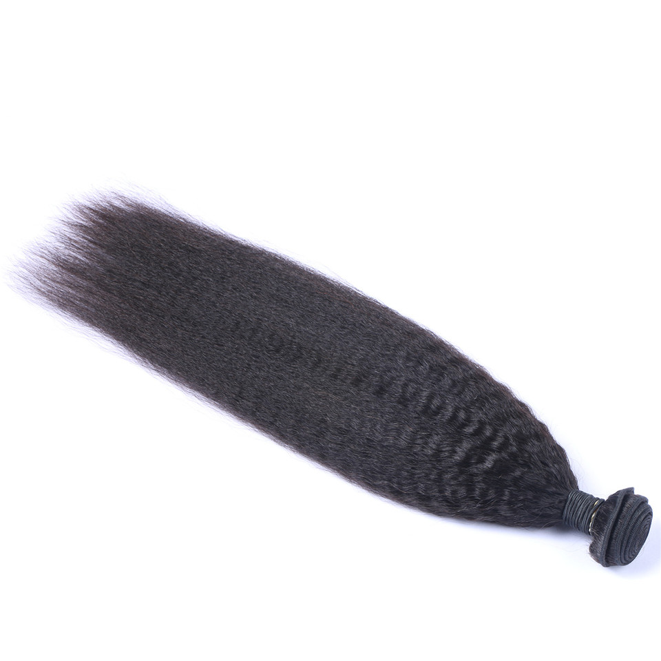 Peruvian Virgin Human Yaki Kinky Straight Unprocessed Remy Hair Weaves Double Wefts 100G/Bundle 1Bundle/Lot Can Be Dyed Bleached