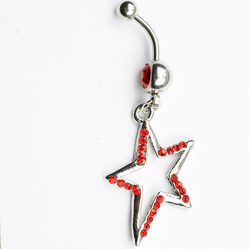YYJFF D0625 Star Style Belly Navel Button Ring