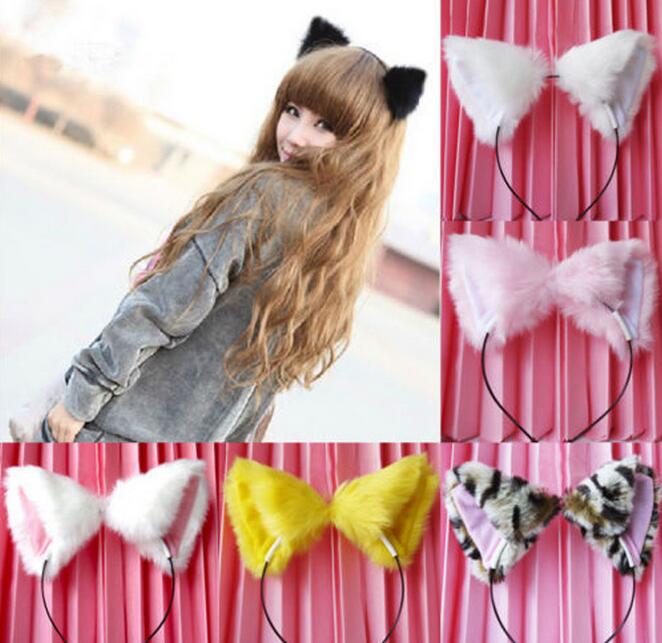 Hair Accessories Girl Cute Cat Fox Ear Long Fur Hair Headband Anime Cosplay Party Costume G347