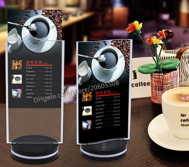 Free shipping fashion Rotatable acrylic restaurant menu card display stand Advertising tag sign card Rotate 360 ° Bar Desk card holder rack
Free shipping fashion Rotatable acrylic restaurant menu card display stand Advertising tag sign card Rotate 360 ° Bar Desk card holder rack