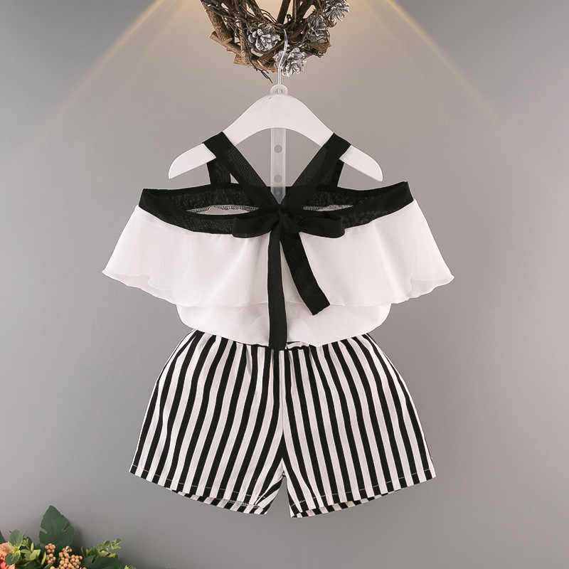 Fashion chiffon Girls Suits falbala white Tops + stripe shorts Kids Outfits Girl sets Best Suits Children Clothes kids clothing A665, Black white
Fashion chiffon Girls Suits falbala white Tops + stripe shorts Kids Outfits Girl sets Best Suits Children Clothes kids clothing A665, Black white