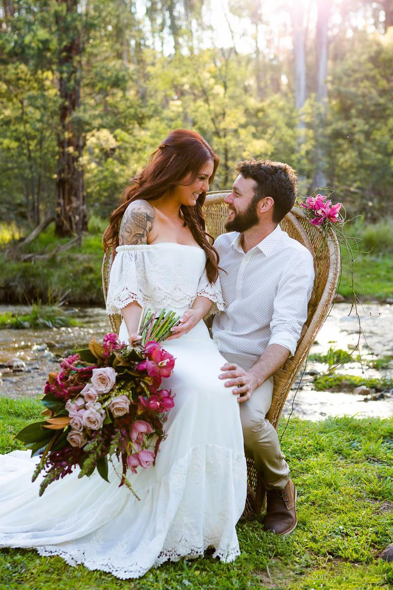 Spring 2020 Latest Bohemian Wedding Dresses Cheap Off The Shoulder Flounce Neckline White Lace and Chiffon Boho Bridal Gowns Custom Made