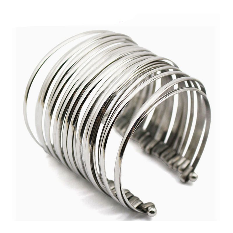 Fashion Women's Metal Multilayer Wristband Cuff Jewelry Bangle Bracelet Silver Color Stainless Steel Bracelet Wide Cuff Bangles, Black
Fashion Women's Metal Multilayer Wristband Cuff Jewelry Bangle Bracelet Silver Color Stainless Steel Bracelet Wide Cuff Bangles, Black