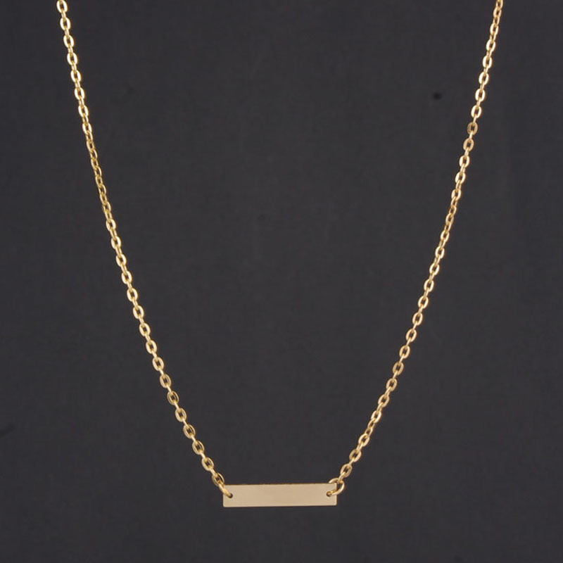 50pcs/lot European Star Brand Simple Elegant Pendant Necklace Gold Plated Alloy Bar Single Paragraph Short Chians Necklace