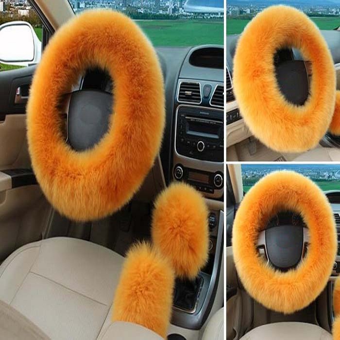 38cm Universal 3in One Car Steering Wheel Cover+handbrake grips+gear shift collars antislip fashion long wool fur leather
38cm Universal 3in One Car Steering Wheel Cover+handbrake grips+gear shift collars antislip fashion long wool fur leather