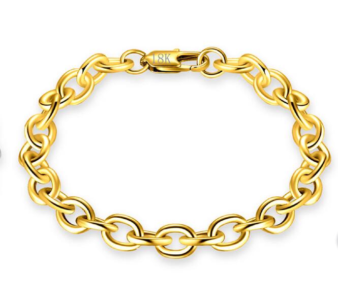Free shipping Tradition Chain High quality Top Sale 18k gold Noble fashion charm Bracelet Jewelry