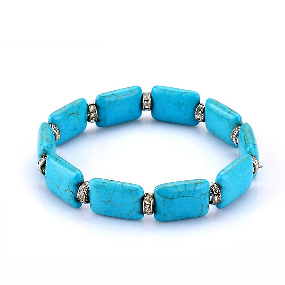 Mixed Order 6 style Turquoise Crystal beads Handmade Beaded Bracelet Anti-fatigue Men's Women's Diffuser Bracelet Fashion Jewelry