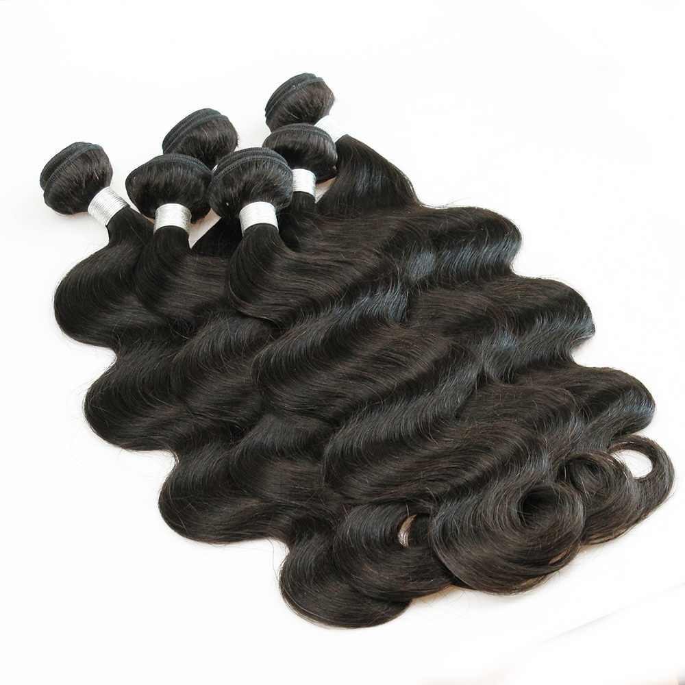 

1kg Wholesale 10 Bundles Raw Virgin Indian Hair Weave Straight Body Deep Curly Natural Brown Color Unprocessed Human Hair Extensions10-26 inch, Body wave