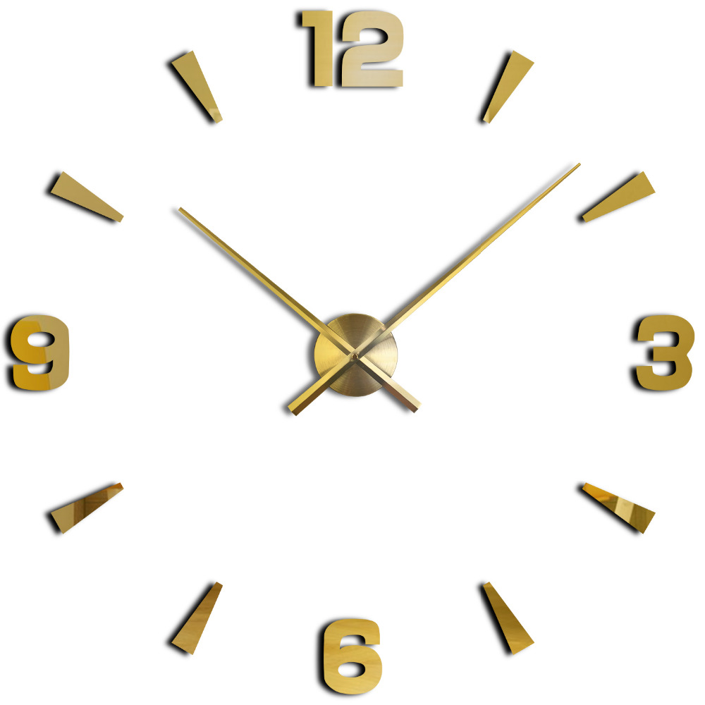 Wholesale-New Arrival Wall Clocks Modern Style Wall Watch Sticker Acrylic 3D DIY Clock Home Decor Wall Sticker Living Room Decorative
