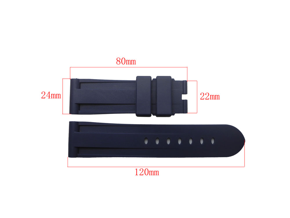 JAWODER Watch band Man 24mm Black White Red Orange Blue Gray Green Yellow Silicone Rubber Diver Watch Strap Without Buckle For Pan