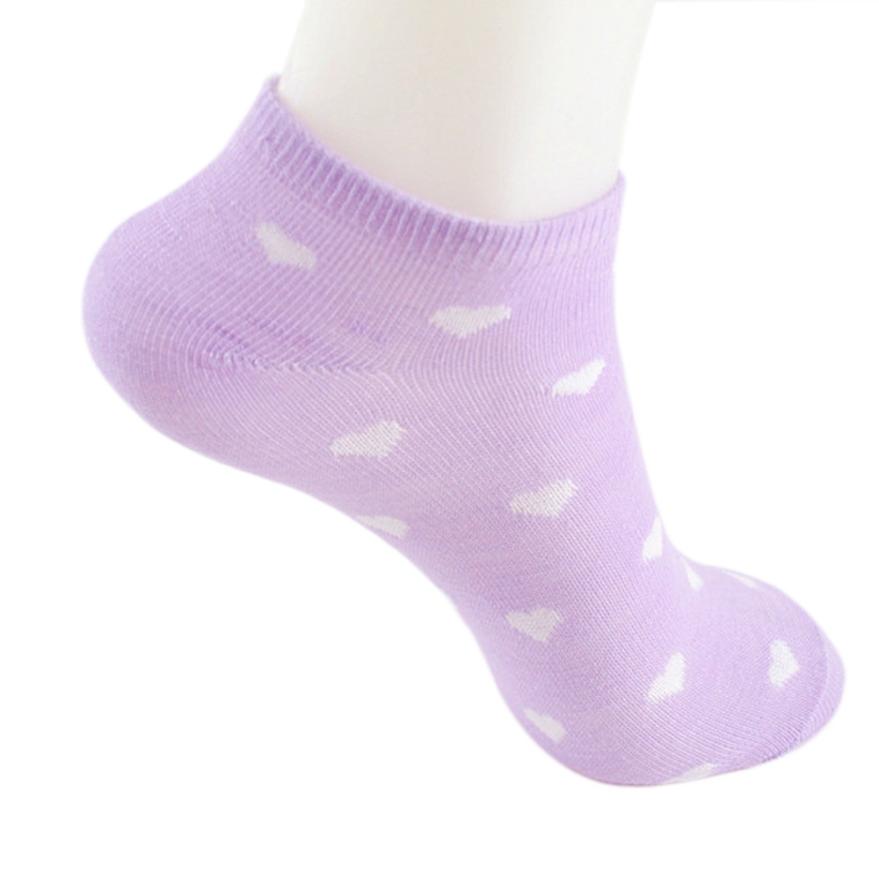Wholesale- Winter Ankle Socks Solid Boat Love Heart Printed Fashion Women Cotton Casual Short Meias Feminina & Hosiery