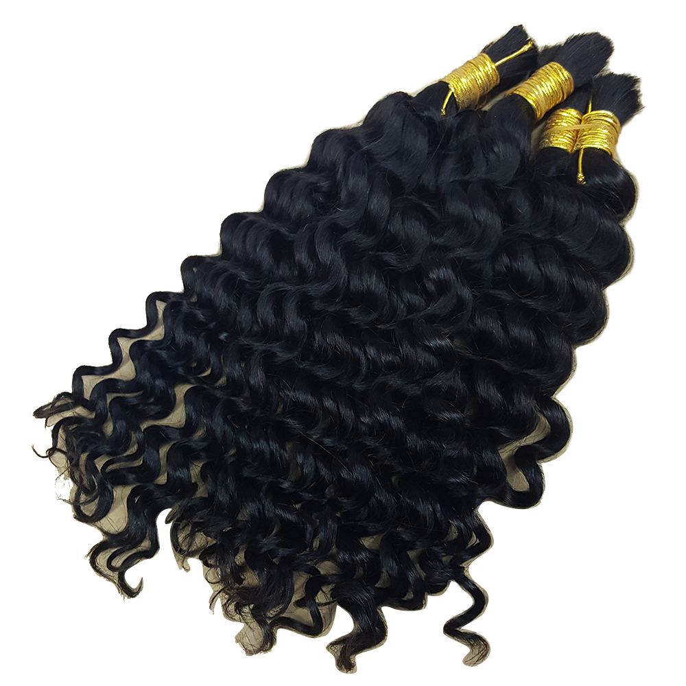 Braiding Hair Bulk Deep Curly 100% Unprocessed Virign Mongolian Bulk Human Hair For Braiding Bulk No Weft 3bundles 150gram