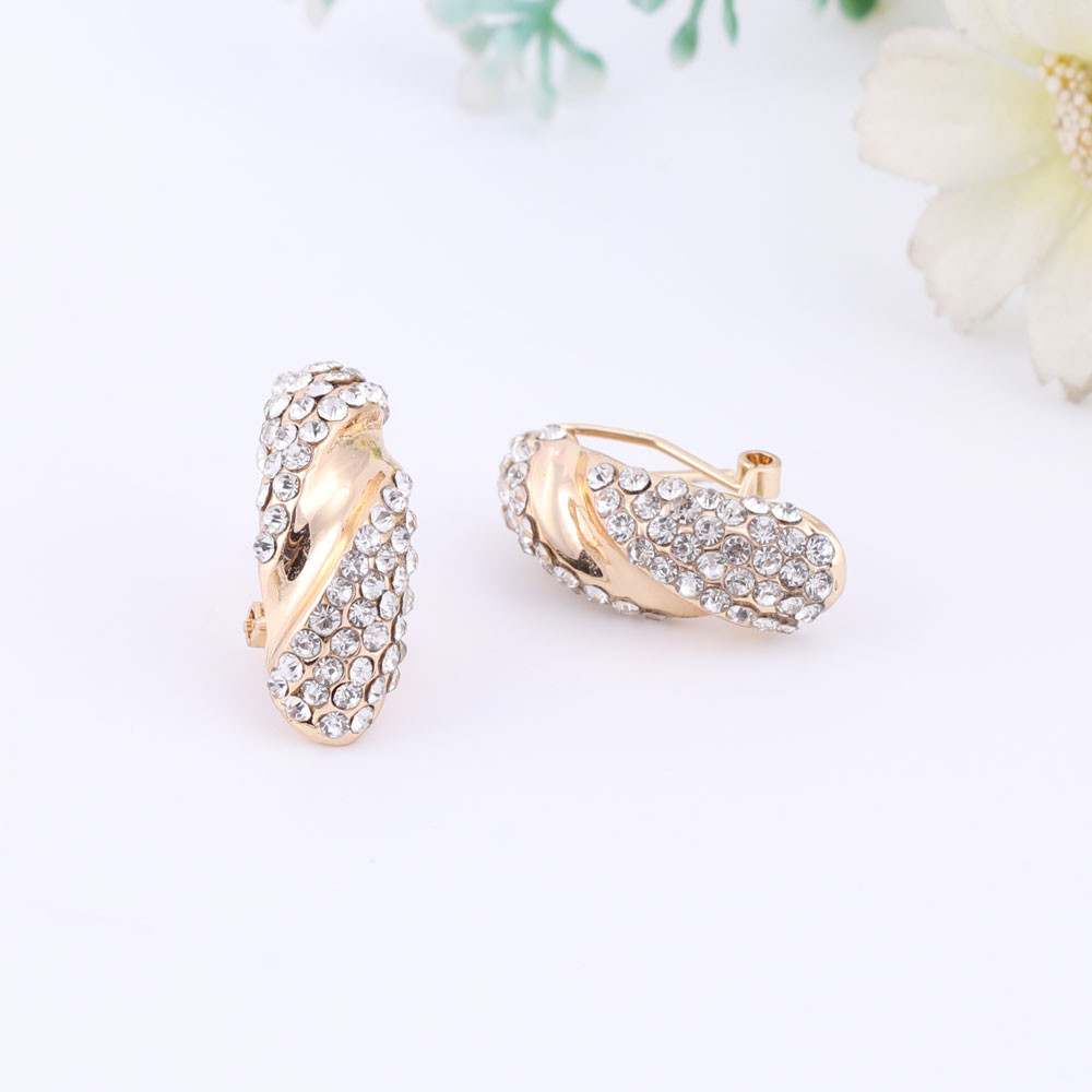2 Colors Gold Silver Plated Women Statement Necklace Bracelet Ring Earrings For Party Wedding Jewelry Sets
