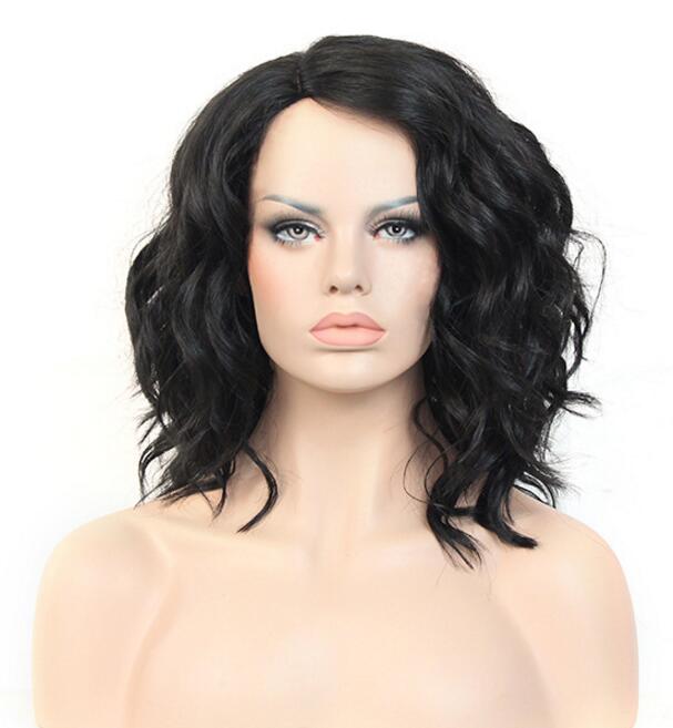 Beautiful Womens short Curly Black Natural wave Synthteic Hair wig