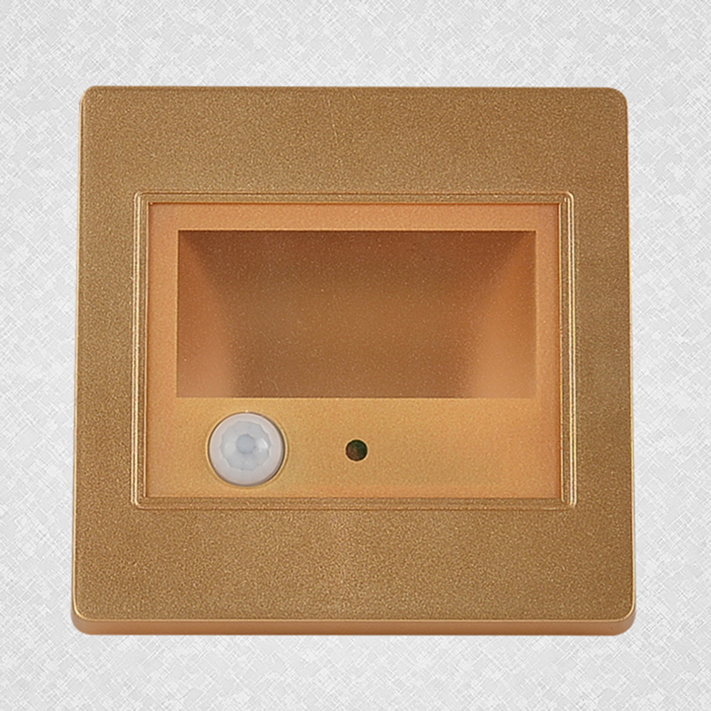 2.5W LED Human Body & Light Sensor Wall Plinth Recessed Stairs Footlight Corridor Lamps Hotel Restroom Bedroom Night Lights