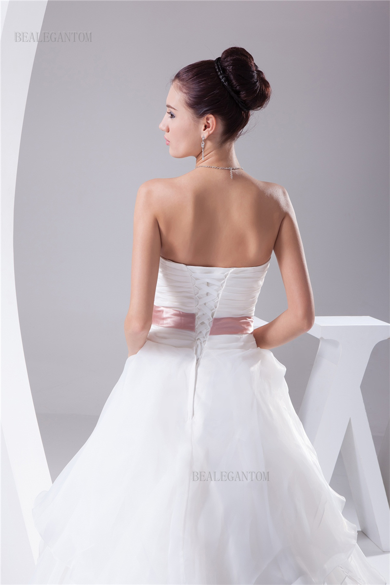 real photo sweetheart lace ball gown wedding dresses organza appliques beaded cheap lace up plus size bridal gowns bm47