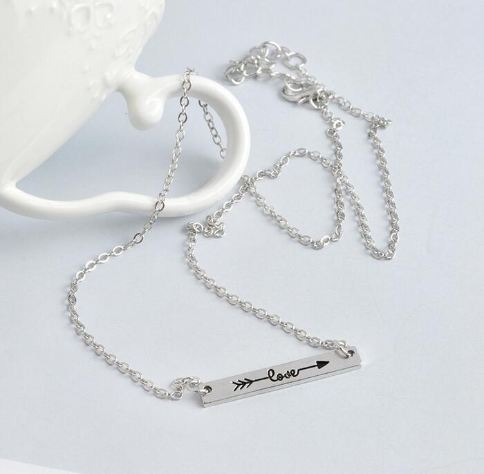 Good A++ Creative style LOVE arrow necklace jewelry WFN400 (with chain) mix order 20 pieces a lot