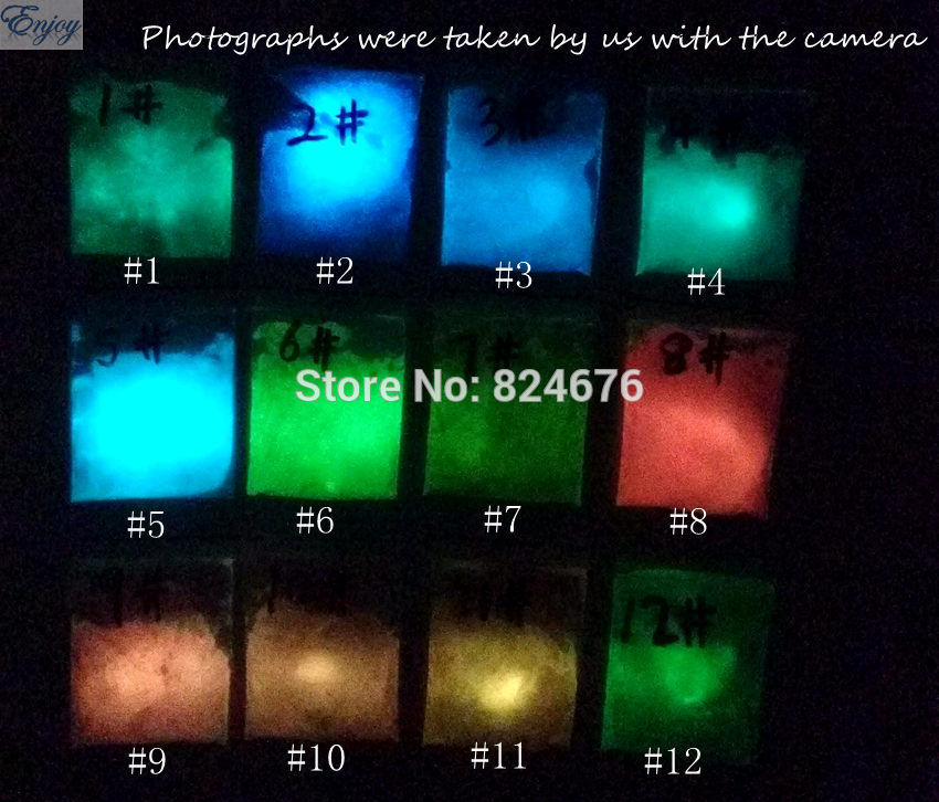 Wholesale- Mixed 12 colors Luminous glow in dark powder,120g/lot, Bright fluorescent powder pigment Noctilucent powder for Nail Art Paint
Wholesale- Mixed 12 colors Luminous glow in dark powder,120g/lot, Bright fluorescent powder pigment Noctilucent powder for Nail Art Paint