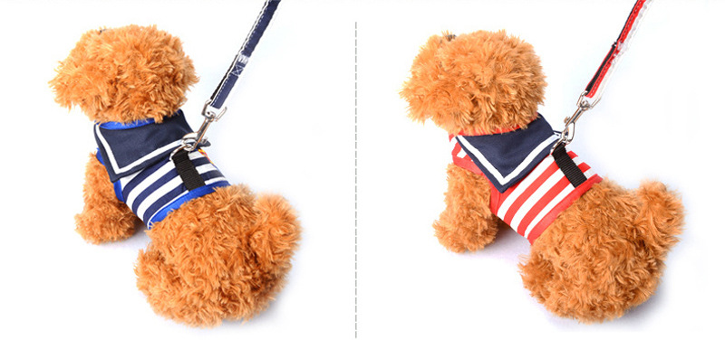 Hot sale dog traction rope chest strap Navy style sailor vest dog chain Teddy small dog rope pet supplies