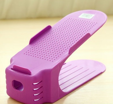 Plastic Shoes Rack Double Layer Integrated Shoe Holder Shelf Modern Style Shoe Storage Rack 25cm Lenght 8 Colors