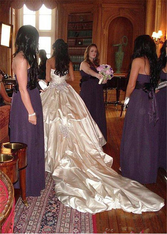 Amazing Crystal Ball Gown Gowns Sweetheart Satin Wedding Dresses Vestido De Noiva Lace-Up Rhinestones Bridal Dress Custom Made 0510