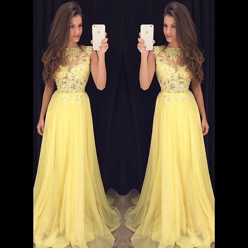Prom Dress Long Yellow Lace 2018 Sheer High Neck Illusion Top Sexy Evening Gowns Chiffon Formal Fancy Special Occasions Dresses, Royal blue
Prom Dress Long Yellow Lace 2018 Sheer High Neck Illusion Top Sexy Evening Gowns Chiffon Formal Fancy Special Occasions Dresses, Royal blue