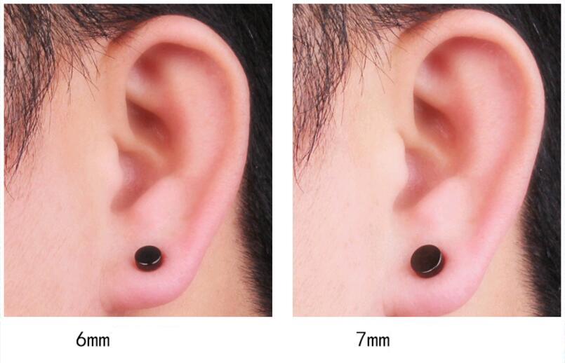 Stainless Steel Punk Style Male/Female Magnetized Round Ear Clips Multiple Diameter Options: 6mm, 8mm, 10mm, 12mm