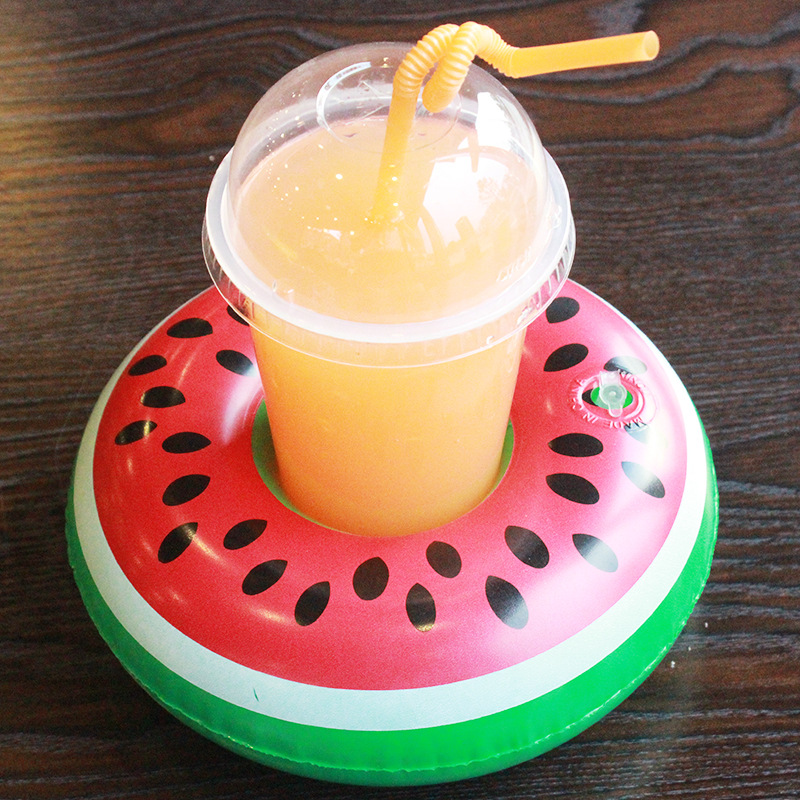 PVC Inflatable Drink Cup Holder White Unicorn Beverage Holders Pegasus Floating Glass Inflatable Pool Toy Beach Stand