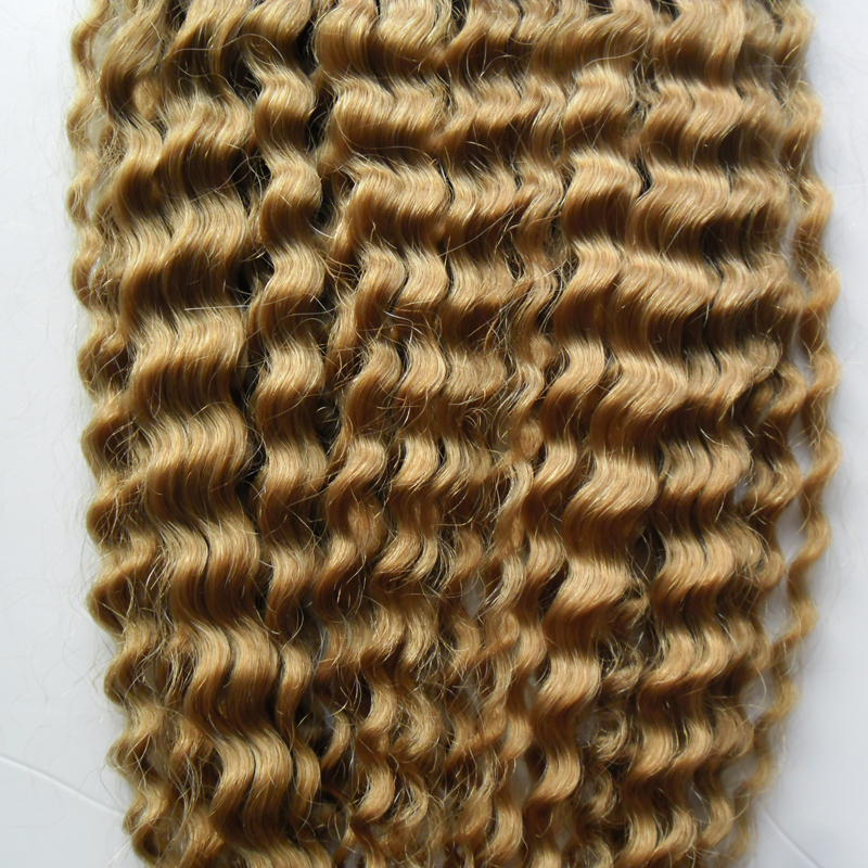 Deep curly clip in hair extensions 7pcs YUNTIAN #27 Strawberry Blonde brazilian virgin hair 100g clip in human hair extensions