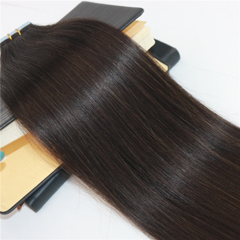 #2 Darkest Brown Tape on Hair Extensions Skin Weft Remy Salon Professional PU Tape ins